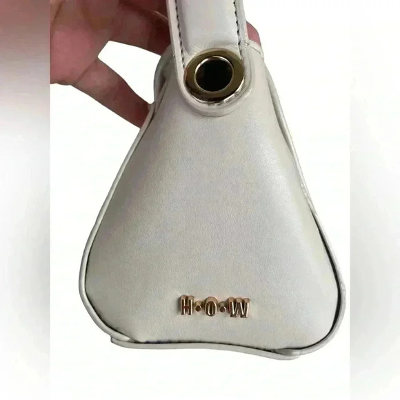 H.O.W women’s hand bag clutch cream off white used in excellent condition - Picture 9 of 12